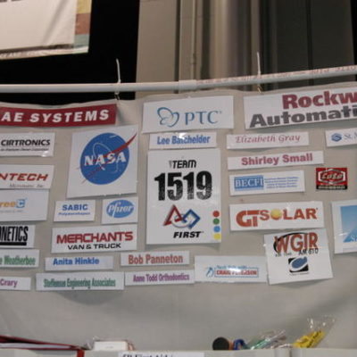 Our sponsors proudly displayed in our pit area!