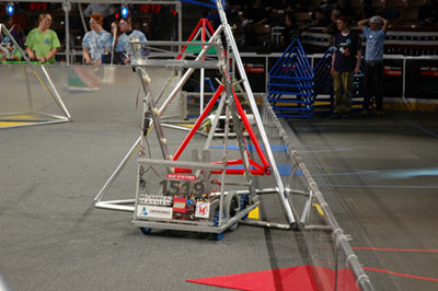 Our robot in a practice round.