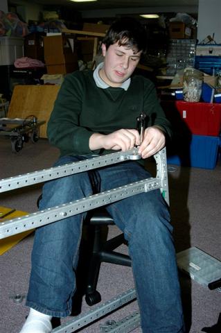 David F. attaching pillow blocks to the frame.